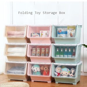 Vente en gros de bacs de rangement pliables robustes Proins, grands organiseurs de jouets pour enfants, conteneurs empilables avec couvercles - Product Image 1
