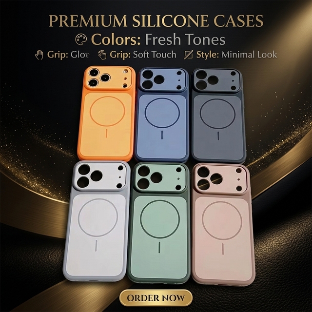 High Quality Liquid Silicone Magnetic Phone Case for iPhone 17 13 14 15 16 Pro Max Soft TPU Shockproof Cover Metal Camera Frame