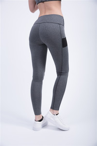 Transpirable deportiva gimnasio damas polainas elástica de bolsillos de malla pantalones de Yoga - Product Image 4