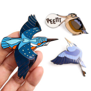 Custom Metal Ambachten Schattige Vogels Broche Slikken Uil Duif Kraai Badge Sky Dier Emaille Pin Accessoire - Product Image 2