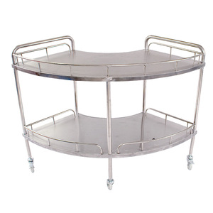Stainless Steel Instrument Table Fan Shaped 150x46x86 Cm Dental Pet Treatment <b>Cart</b> With Wheels - Product Image 1