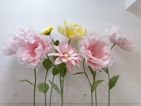 Set Bunga Poppy Organza Kertas Krepe Raksasa untuk Dekorasi Latar Belakang Pernikahan, Pesta, Acara, Rumah, Panggung, Perlengkapan Hiasan