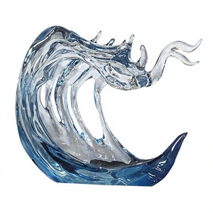 Escultura Artística Transparente con Diseño de Salpicaduras de Agua, Fabricada en China, para Vestíbulo de Hotel, Oficina de Ventas, Pasillo, Escalera - Product Image 1