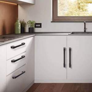 Hot Bán L Kéo Đen Kẽm Hợp Kim Phần Cứng Núm Cho Tủ Quần Áo Ngăn Kéo Tủ Quần Áo Tủ Bếp Sử Dụng 96Mm Nhôm Cửa Kéo Cạnh - Product Image 5