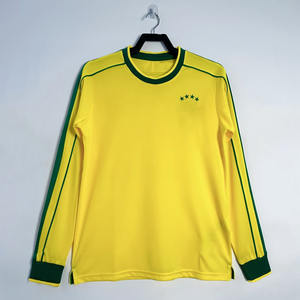 Maillot <span class=keywords><strong>de</strong></span> football rétro jaune 1998 pour homme, séchage rapide, manches longues, pour compétitions <span class=keywords><strong>de</strong></span> club, personnalisable avec nom et taille S-2XL - Product Image 1