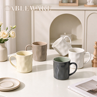 Ensemble de tasses à café en céramique au design élégant, parfait pour les femmes et les couples, idéal pour le petit-déjeuner ou la consommation quotidienne à la maison