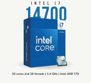 โปรเซสเซอร์เดสก์ท็อป Core I7-14700 20 คอร์ (8 P-คอร์ + 12 E-คอร์) สูงสุด 5.4 GHz LGA 1700 สำหรับเล่นเกม ทำงานที่บ้าน สำนักงาน แพ็คขายส่ง - Product Image 1