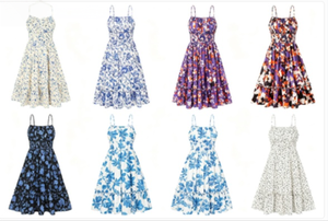 Vestidos de Verano Transpirables de Algodón y Rayón con Cuello Redondo, Mezcla Aleatoria, Corte Múltiple, Origen Mixto, Envío a Granel - Product Image 3