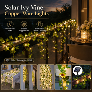 Guirlande lumineuse LED en fil de cuivre avec feuilles de lierre artificielles, blanc chaud, pour Noël, extérieur, mariage, maison, <span class=keywords><strong>jardin</strong></span> - Product Image 4