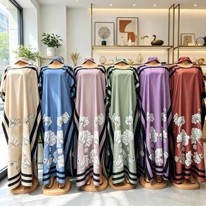 Abiti Estivi con Stampa Africana, Vestiti Larghi con Maniche a Pipistrello, Taglia Unica, Gonne Dashiki Africane, Abito Etnico Floreale Elegante e Casual - Product Image 1