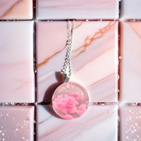 Collier Pendentif Boule en Alliage Transparent Créatif Unisexe Plaqué Argent 3D Nuage Blanc Ciel Bleu Bijoux Faits Main Vente en Gros