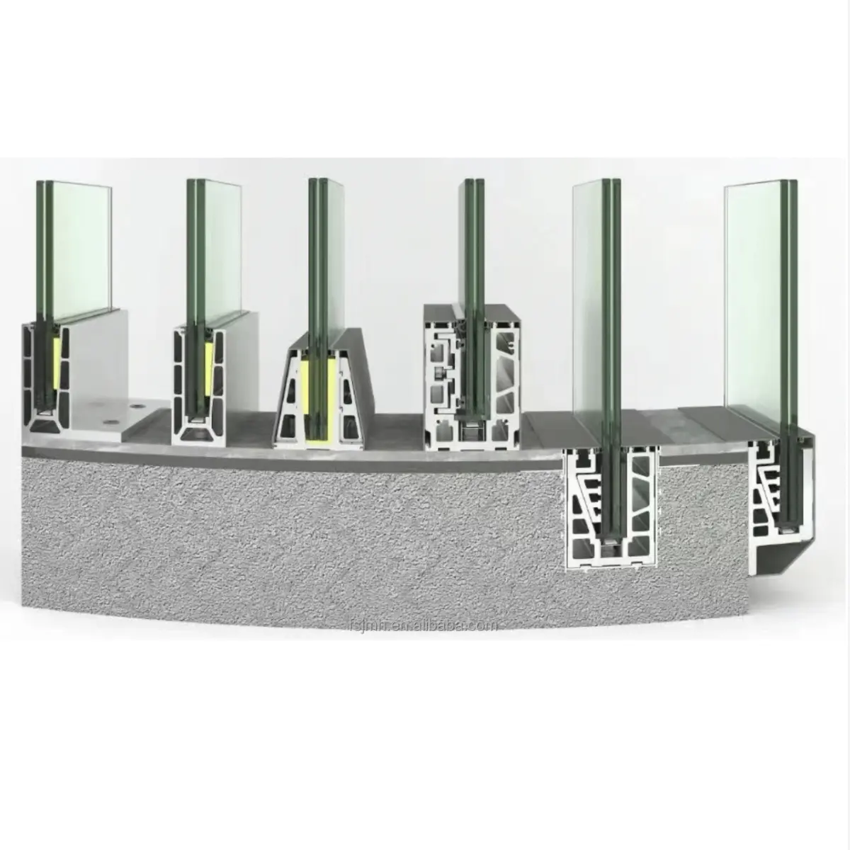 U-Kanal Glas geländer Handläufe Deck Geländer Glas profil Klemmung Rahmenlose Glasscheibe Aluminium Balustrade Handlauf beschlag