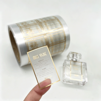 Étiquette personnalisée en vinyle adhésif imperméable pour cosmétiques, avec dorure à chaud, impression couleur, autocollant personnalisé en rouleau