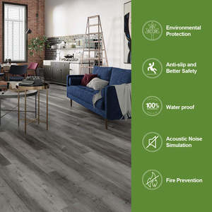 Plancher en PVC moderne en vinyle SPC pour appartement, salon - Imperméable, durable, facile à nettoyer, utilisation en intérieur - Product Image 6