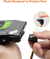 Câble répartiteur d'alimentation Molex 4 broches vers double SATA 15 broches, lot de 2 rallonges d'alimentation internes pour disque dur, SSD, lecteur optique, carte PCI