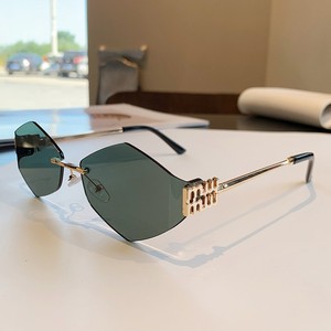 Rimless Diamond <b>Sunglasses</b> <b>Gradient</b> Lens UV400 Women Y2K Style Sun Protection Adult Fashion - Product Image 3