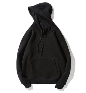 Sweat-shirt à capuche en molleton noir pour homme, coupe classique, avec poche, logo personnalisé, hiver - Product Image 1