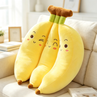 Aangepaste Pluche Bananenbos Gevuld Kussen Zacht Kawaii Fruitkussen voor Cadeau en Huisdecoratie