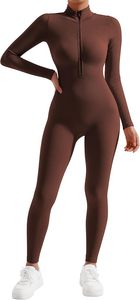 <strong>Women's</strong> Seamless Zipper Yoga <strong>Jumpsuit</strong> Quick Dry <strong>Lightweight</strong> Fitness Bodysuit Breathable and Quick Dry <strong>Jumpsuit</strong> - Product Image 4