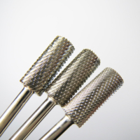 Embouts de lime à ongles électriques en carbure argenté 3/32" coniques F, M, C, embouts de ponceuse à ongles en forme de barillet pour le lissage des ongles, pour fournisseurs de produits pour ongles