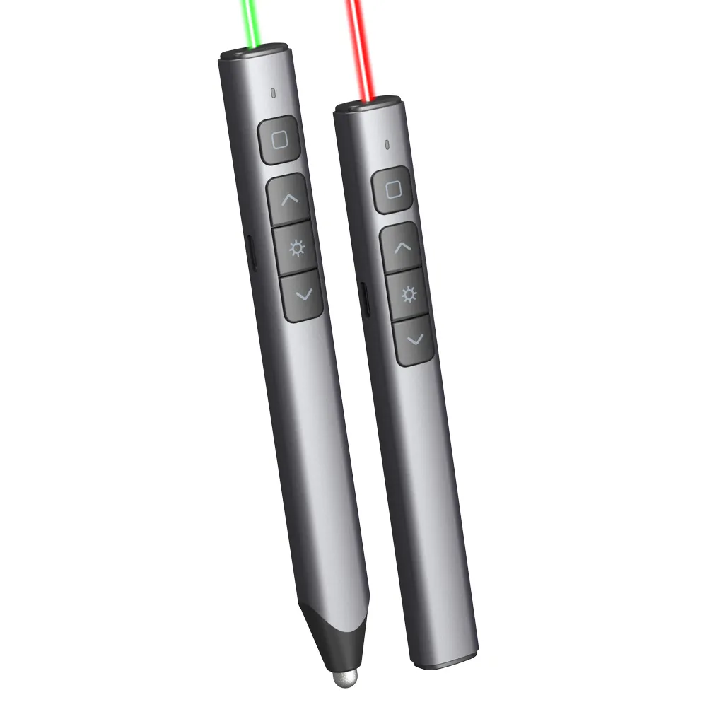 2024 New Launch Metallic Body Wireless Presenter with Red/Green Laser and Capacitive Stylus