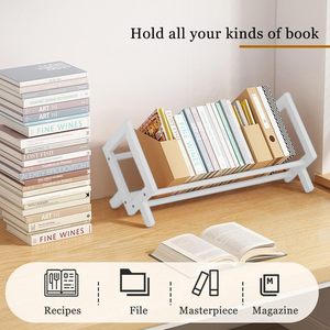 All'ingrosso semplice scrivania di bambù libreria bianca da tavolo Organizer basculante libreria in salotto e a casa ufficio - Product Image 3