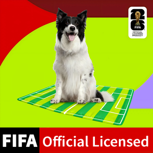 Produits pour animaux de compagnie officiels de la Coupe du monde de la <span class=keywords><strong>FIFA</strong></span>, tapis rafraîchissant pour animaux de compagnie en forme de terrain de football, gel auto-refroidissant pour chiens et chats - Product Image 1