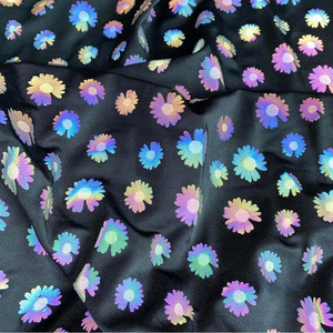 Margherita per stampa a colori magici tessuto elastico riflettente a quattro lati tessuto a maglia per abbigliamento Yoga con strass - Product Image 1