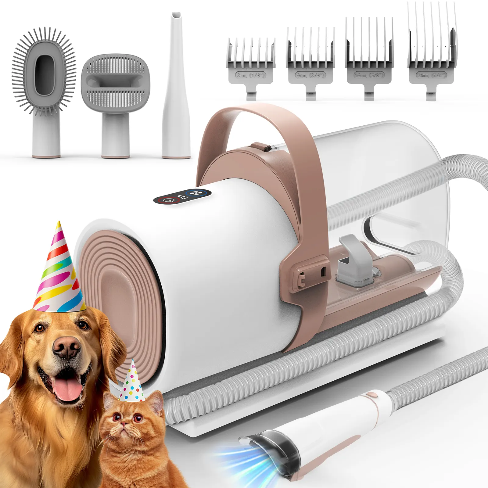 AIRROBO 11000Pa Pet Grooming 3 Adjustable Levels Grooming Brush Electric Clipper Combs Tool 2L Dustbin Cats Dogs Hair Remover