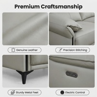 Sofa Kulit Sederhana Model Lurus dengan Isian Spons untuk Ruang Tamu, Lobi Hotel, Apartemen, dan Vila