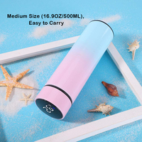 Botol air pintar, termos Stainless Steel 500ml dengan tampilan suhu LED, botol air pintar