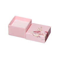 Boîte cadeau rose de luxe, neuve, faite à la main, en carton élégant, avec logo personnalisé imprimé et gaufré, recyclable, pour bijoux et montres, avec couvercle et base.