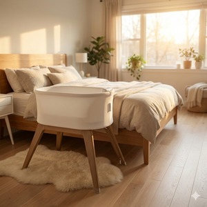 Cuna Eléctrica de Calidad Superior Fácil de Montar con Movimiento Automático y Almacenamiento - Product Image 1