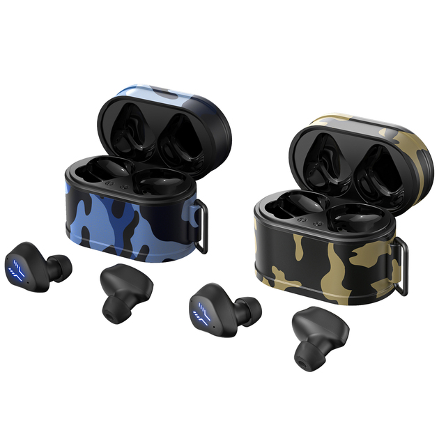 Wholesale Factory Mini TWS Wireless Earbuds Camouflage Design Low Latency HiFi Stereo Music Gaming Sports In-Ear Headphones