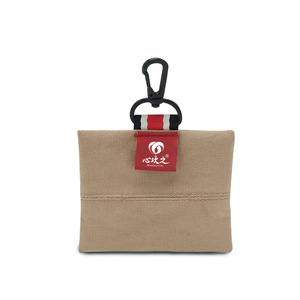 Distributeur de sacs à déjections pour animaux de compagnie Heartlove, boîte de rangement portable en toile pour sacs à crottes de chien, couleur kaki, utilisation en extérieur - Product Image 1