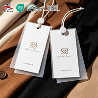 Étiquettes suspendues en papier recyclé épais 300 g/m² ZX avec cordon en chanvre pour les marques de vêtements en jean, étiquettes écologiques en PVC