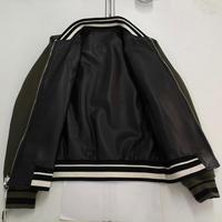 Commande en gros – Nouveau maillot de baseball d'hiver en cuir véritable noir pour homme, tricoté, réversible, de haute qualité, service OEM
