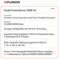 Serveur XFUSION Super Fusion 5288 V6 Stock 4U Monté en rack pour le calcul en nuage, 2x processeurs Intel Xeon 2,5 GHz, 4-44 3,5, 3 ans