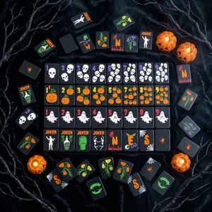 Mahjong Americano de Melamina Negra de Lujo Personalizado, Moderno y Portátil para Halloween, con 1/2/3/4 Capas, Fichas de Póker Talladas, Ecológicas y Resistentes al Agua - Product Image 6