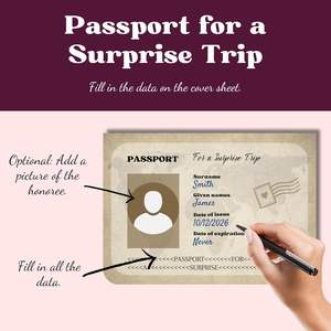 Pasaporte de Viaje Sorpresa <span class=keywords><strong>para</strong></span> Raspar, Regalo Romántico Personalizable <span class=keywords><strong>para</strong></span> el Día de San Valentín y Aniversario de Parejas - Product Image 4