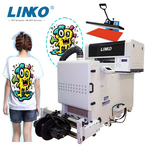 Impresora DTF de escritorio todo en uno personalizada LINKO con cabezales duales I1600 con máquina de impresión de bolsas de papel agitador para camiseta - Product Image 1