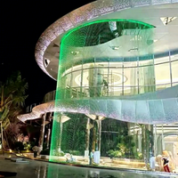 Cascade d'eau numérique intérieure personnalisée avec éclairage LED et graphiques, fontaine à effet de pluie pour centre commercial, hall d'hôtel