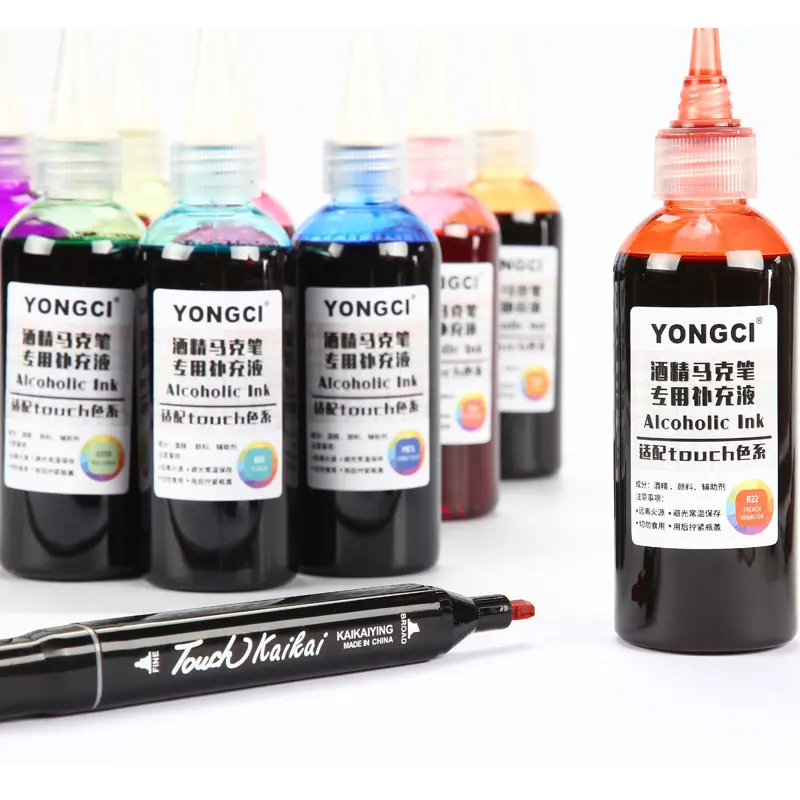 Bottiglie da 50ml resina liquida colorante alcol inchiostro resina epossidica con logo personalizzato
