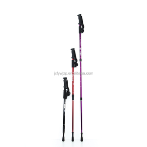 Bastón de montaña OEM/ODM bastones de senderismo al aire libre bastones para senderismo 3 secciones mango recto 6 colores - Product Image 2