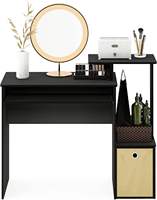 Bureau de jeu large avec tiroir, plateau pour clavier, étagères de rangement, table d'ordinateur moderne noire pour bureau à domicile, organisateur latéral, pour dortoir et étude