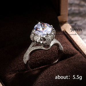 Anello da donna floreale a quattro punte, stile classico ed elegante, per la sposa, matrimonio, uso quotidiano, gioiello da dito abbinabile a tutto, regalo - Product Image 3