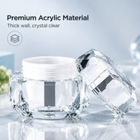 Pot cosmétique vide en acrylique de luxe en forme de cristal 15g 30g 50g pour crème de soin de la peau