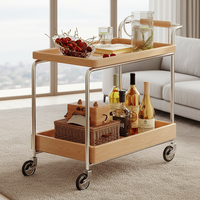 Table d'appoint mobile convertible moderne, table basse de salon, chariot de rangement pour petit appartement avec étagère de canapé