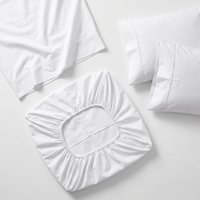 Ensemble de draps de lit en coton 100% 80 fils/cm² avec étiquette personnalisée - Ensemble de literie de luxe certifié OEKO-TEX - Vente en gros - Collection hôtelière OEM/ODM
