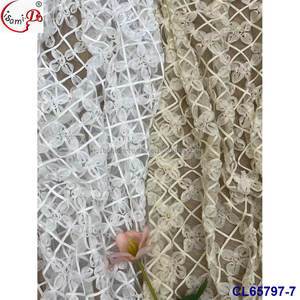 가벼운 패션 소프트 3D 장미 나비 꽃 러플 튤 자수 스팽글 레이스 원단 5야드 웨딩 파티 의류 - Product Image 3